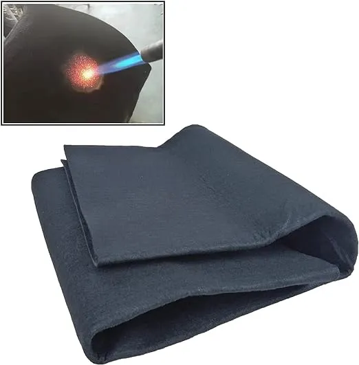 Fireproof Felt Welding Blanket Flame Retardant Fabric up to 1800°F Heat Shield for Wood Stove Smoker Grill Insulation Blanket Fire Pit Mat Fireplace Floor Protector 39x39 inches