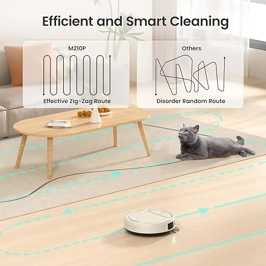 Lefant Robot Vacuum M210 Pro, 2200Pa Suction,120 Mins Runtime, Self-Charging Slim Robotic Vacuum Cleaner, APP/Voice/WiFi/Alexa Control, Ideal for Pet Hair,Low-Pile Carpet, Hard Floor