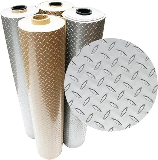 Rubber-Cal Diamond Plate Metallic PVC Flooring
