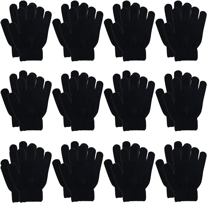  12 Pairs Kid&#039;s Winter Magic Gloves Children Stretchy Warm Magic Gloves B