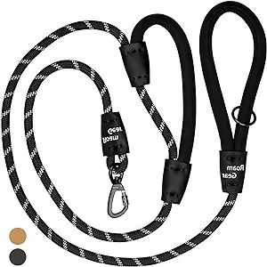 Roam Gear 6ft Dog Leash Heavy Duty Extra Padded Two Handles, Lockable Metal ...