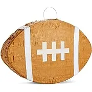 Small Football Pinata for Sports Birthday Party Decorations, 16.5 x 10 x 3 in, Brown