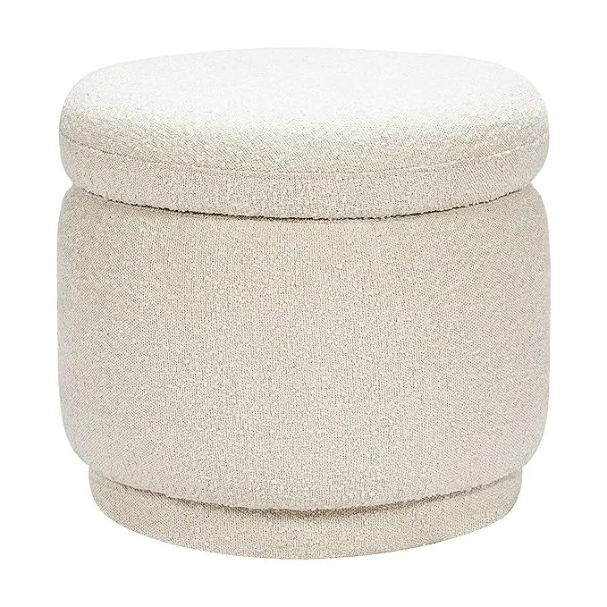 Babyletto Enoki Storage Ottoman in Ivory Boucle, Greenguard Gold and CertiPUR-US Certified