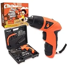 JoyTown Kids Real Power Drill Set – Electric Cordless Drill Tool Kit for Children with Interchangeable Bits, Flexible Shaft, Charger, All in Carrying Case, Learning Tools for Boys & Girls Home DIY