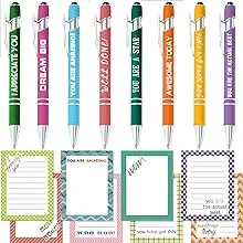 Employee Appreciation Gifts,Nurses Week Gifts,24pcs Inspirational Sticky Notes and Motivational Ballpoint Pens Sets, Funny Memo Pads and Pens for Staff,Coworkers,Team,Positive Office Supplies Bulk