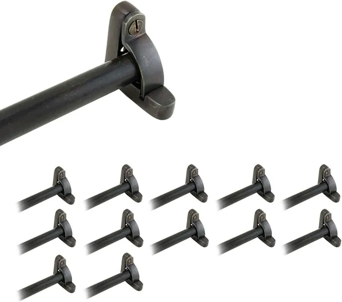 Renovators Supply - Black Stair Rods for Carpet Runners - Oil Rubbed Bronze Finish Over Brass Stair Runner Rods - Holder Bracket Hardware Included to Secure Carpet Runners - 39 5/8 Inches, Pack of 13