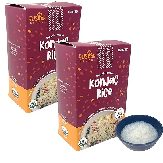 Fusion Select 8 Packs Organic Konjac Rice - Shirataki Rice Plant-Based Substitute - Healthy Diet Pasta - Rich in Fiber - Vegan, Keto, Paleo-Friendly, Zero Gluten, Low-Carb & Low-Carlories