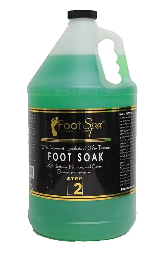 FOOT SPA - Foot Soak - Cleanses, Softens, and Refreshes - Made With Eucalyptus & Peppermint Oil - 128 Oz Gallon - Bulk, Refill Gallon