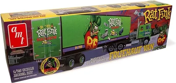 AMT Fruehauf Beaded Van Trailer Hauler - Rat Fink Model Trailer Kit 1:25 Scale Model Kit