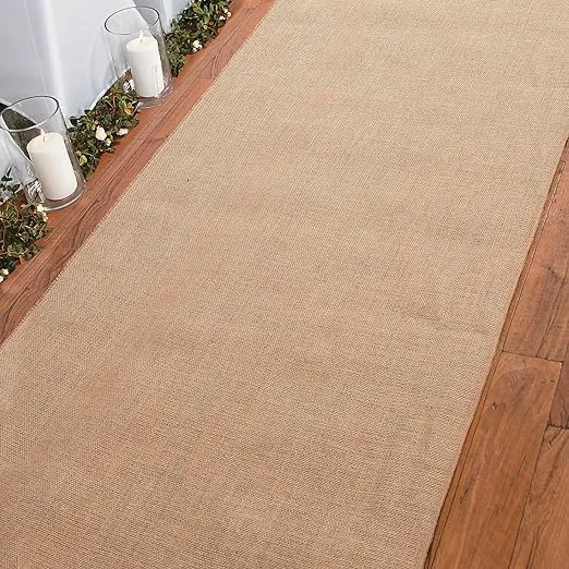 Fun Express Burlap Aisle Runner for Wedding Ceremony - Seamless Rustic Charm 3x50ft Wedding Runner Aisle Outdoor - Capture Hearts, Unveil Rustic Romance with Eco-Friendly Wedding Aisle Runner Outdoor
