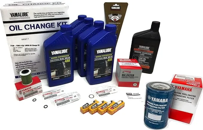 YAMAHA 2006+ F150 F150B Oil Change Gear Lube Gasket Spark Plugs Maintenance Kit