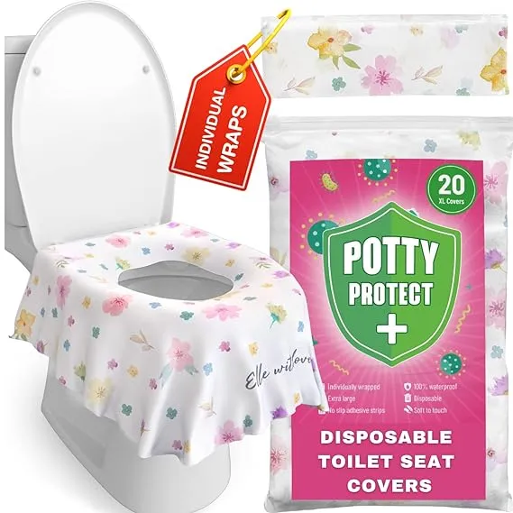 20 Pack Extra Large Disposable Toilet Seat Covers (Floral) by  – Toddler Toilet 