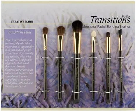 Creative Mark Professional Artist Petite Transitions Pastel, Chalk and Charcoal Pastellist Blender Brush - Small Set of 6