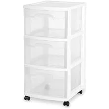 Sterilite 3 Drawer Cart, White