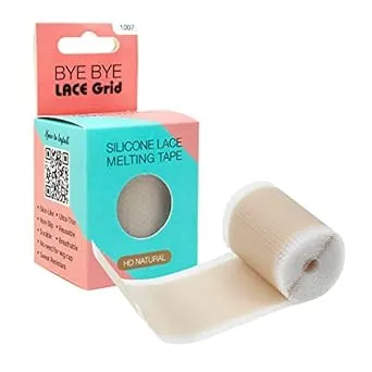 STUDIO LIMITED Fake Scalp Tape Lace Wig Grids and Knots Eraser Silicone Melting Tape, Bye Bye Lace Grid HD Natural Hide Cover Skinlike Durable Breathable Reusable Ultra-Thin Non-Slip Tape (Natural)