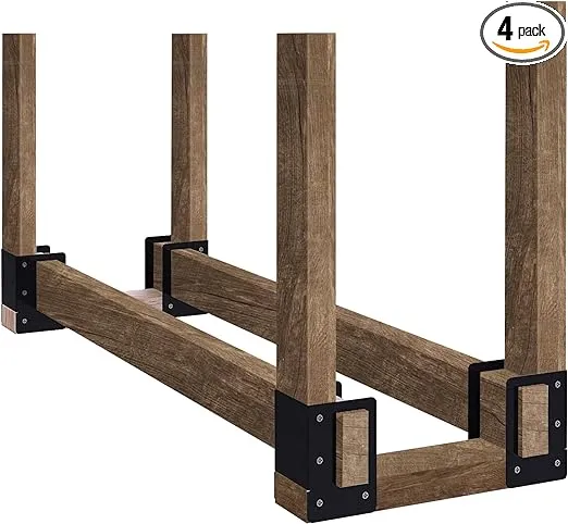 4 Pack Firewood Log Storage Rack Bracket