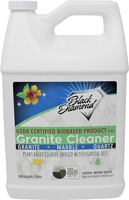 Black Diamond Stoneworks Granite Counter Cleaner: USDA Certified BIOBASED- Safe for Granite and other stone countertops. Safe for food contact formula to keep your countertops looking fresh and clean!