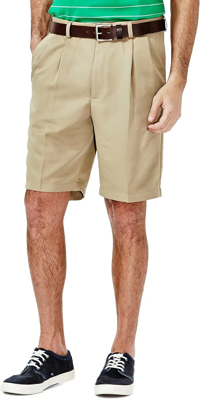 Haggar Men's Cool 18 Classic Fit Pleat Front Expandable Waistband Short (Regular and Big & Tall Sizes)