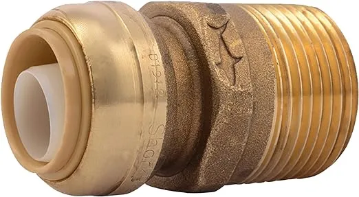 SharkBite 3/4 x 1 Inch MNPT Adapter, Push to Connect Brass Plumbing Fitting, PEX Pipe, Copper, CPVC, PE-RT, HDPE, U139LFA