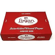 10 3/4&#034; Length X 8&#034; Width, LOGAN Wrap NORPAK Interfolded Wax Paper 500 Sheets