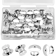 Ceryvop 100PCS Locking Pin Backs Locking Pin Keepers Clasp, Metal Pin Locks B...