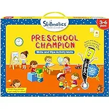 Skillmatics Educational Game Preschool Champion Reusable Activity Mats