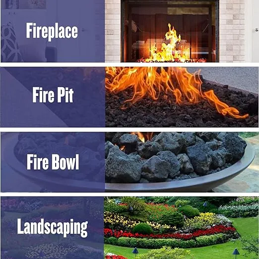 American Fireglass Medium Lava Rock, 1/2" - 1" | Use in Fireplace, Fire Pit or Bowl | Outdoor & Indoor Volcanic Rock for Natural Gas or Propane Fires | Decorative Landscaping | 10 lb Bag