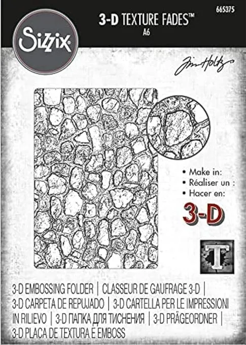 Sizzix 3-D Texture Fades Embossing Folder - Cobblestone #2, 665375 by: Tim Holtz