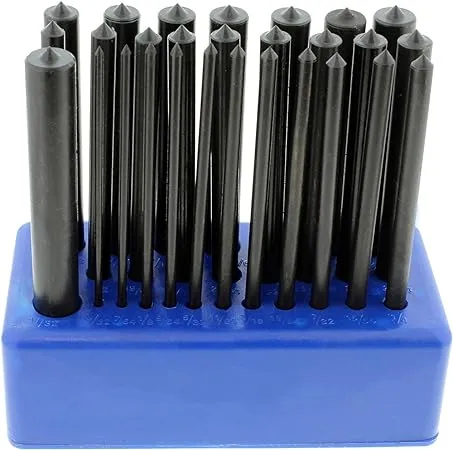 ABN Hole Transfer Punch Set for Steel, Wood, Etc – SAE Transfer Set – 28 Piece Transfer Punch Set 3/32 to 17/32in