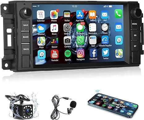 Android Car Stereo for Jeep/Wrangler/Dodge/Patriot/Chrysler/Chevrolet 7 Inch Touch Screen Support WiFi GPS Navigation Mirror Link Bluetooth USB FM/RDS, Car Audio Receivers with Backup Camera