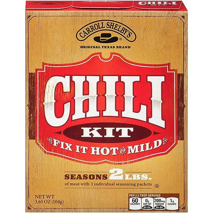 Carroll Shelby's Original Texas Brand White Chicken Chili Kit 3oz Box (Pack of 3)