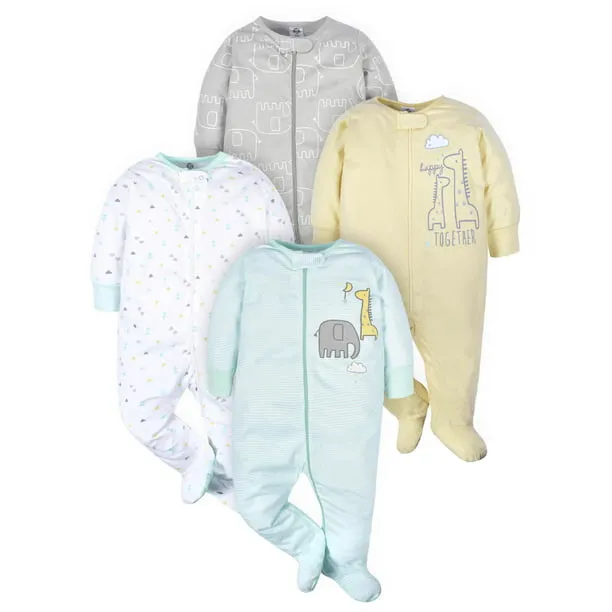 Gerber Baby Girls Sleep 'n Play Footed Pajamas