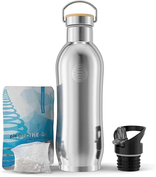 Invigorated Water Insulated Water Bottle - Alkaline Water Filter Included - Water Bottles Alkaline - Double Walled Metal - Sports Bottle with Filter - Stainless Steel Insulated Bottle - 950ml