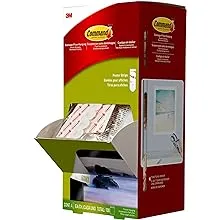 Command Poster Strips, Removable, Holds Up to 1 Lb Per Pair, 0.63 X 1.75, White, 4/Pack, 100 Packs/Carton