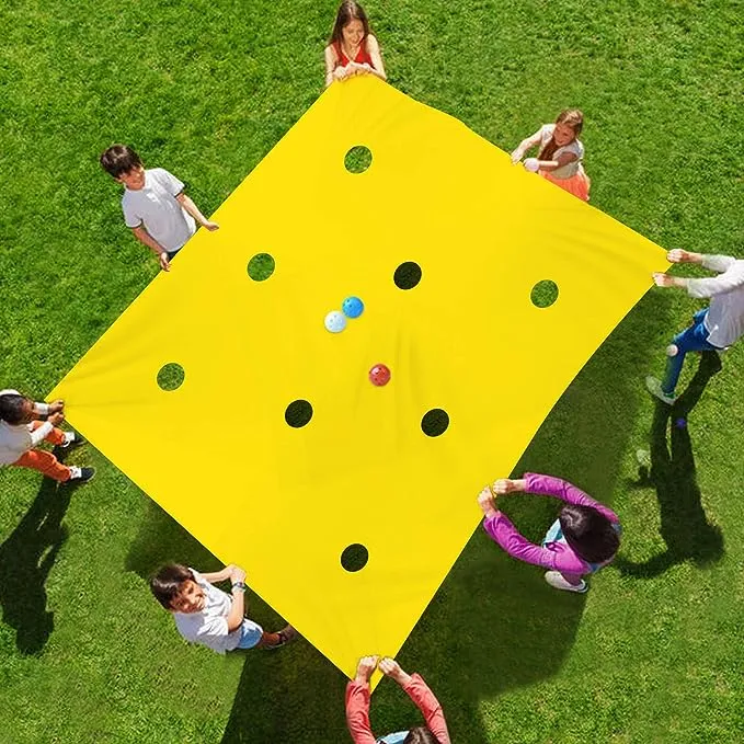 Sonyabecca Hole Tarp Team Building Exercise Activities Games Teamwork Group Learning Fun Playing Yellow