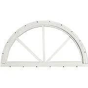 18" Sunburst Half Moon Shed Window, Playhouse Sunburst Window White Flush18" Sunburst Half Moon Shed Window, Playhouse Sunburs…