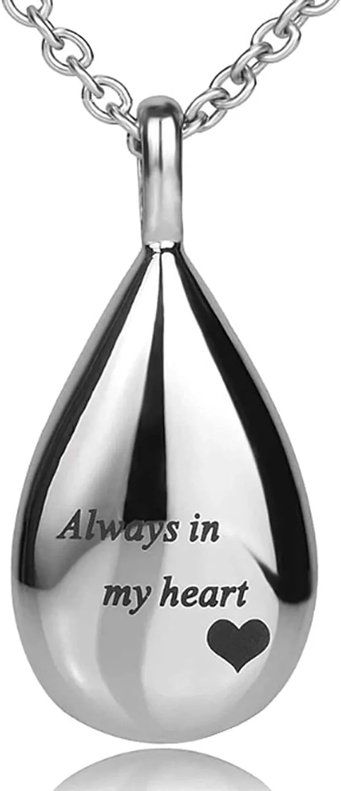 wskvoker Teardrop Cremation Urn Necklace for Ashes ，Urn Jewelry for Women Men Refillable stainless steel waterproof multi-functional souvenir decorated pendant necklacewskvoker Teardrop Cremation Urn Necklace for Ashes ，Ur…