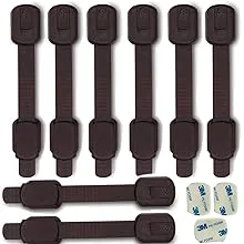 Child Safety Cabinet Locks for Baby Proof,Child Proof Safety Locks for Cabinets,Drawers,Cupboard,Oven,Fridge(Brown Cabinet Locks-8Packs)