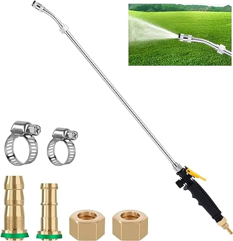 29&#034; Replacement Sprayer Wand 3/8&#034;Brass Barb Stainless Steel with Shut-Off Valve 