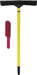 FURemover Original Indoor Pet Hair Rubber Broom and Pet Hair Remover Lint Brush Set, Colors May Vary