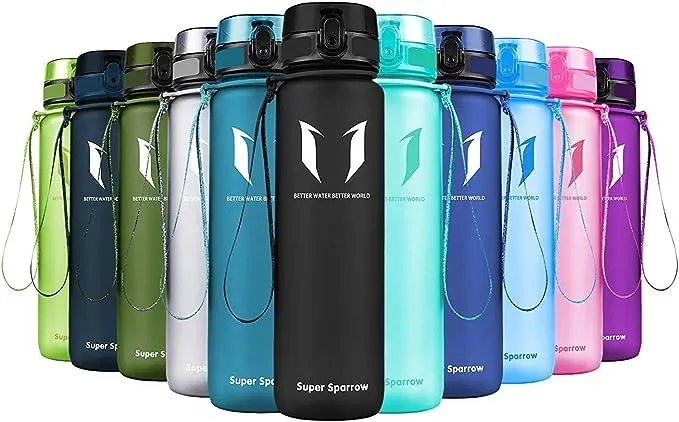 Super Sparrow Water Bottle - 12 oz/17 oz/25 oz/32 oz - BPA Free Tritan Water Bottles - One Touch Opening - Leak-proof Plastic Bottle - Kids Water Bottle for Office, Gym, Outdoor, Sports