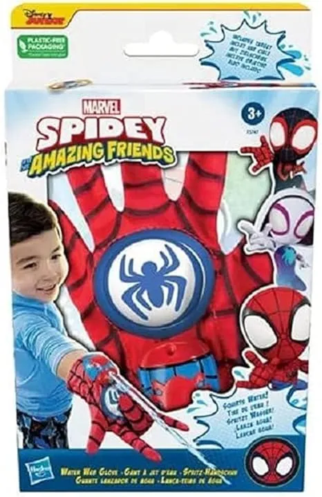 Spidey and His Amazing Friends Spidey Water Web Glove, Marvel Preschool Water Toy with Green Goblin Target, 3+ Years