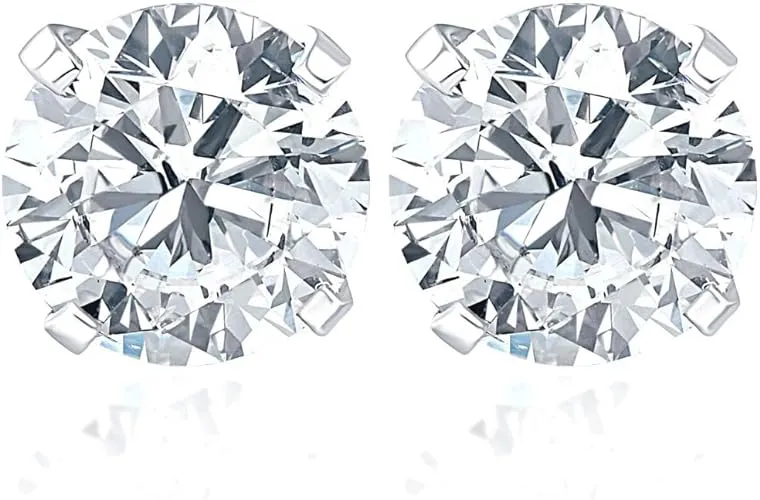 P3 POMPEII3 1 Carat (ctw) Diamond Studs in 14k White Gold Lab Grown