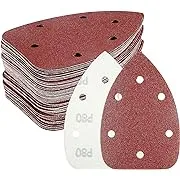 60PCS Triangular Sander Sandpaper, HYCHIKA Detail Sander Sandpaper Assorted 60/80/100/120/180/240 Grits with 6 Holes for Wood Sanding, Fit 3.92inch Qscillating Multi Tool Sander Machine60PCS Triangular Sander Sandpaper, HYCHIKA Detail Sander Sandpaper As