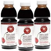 Cherry Bay Orchards Tart Cherry Concentrate - Three Pack 16 oz Bottles - All Natural Juice to Promote Healthy Sleep - Gluten Free, Natural Antioxidants, No Added Sugar or Preservatives 