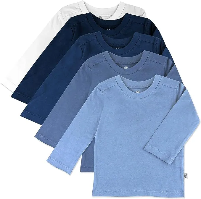 HonestBaby Unisex Baby Multipack Long Sleeve T-shirts Tee 100% Organic Cotton