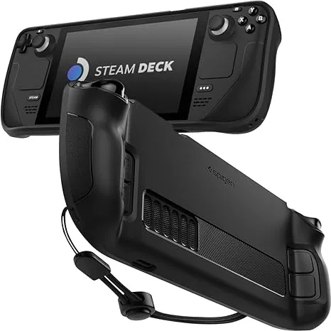 Spigen Rugged Armor Case Compatible with Steam Deck LCD (2022) / Steam Deck OLED (2023) - Matte Black