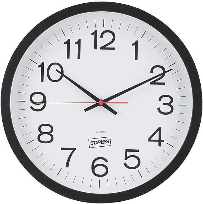 STAPLES 812295 Wall Clock Plastic 14-Inch Dia. (18380)