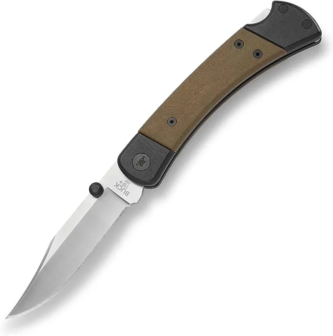 Buck Knives 110 Hunter Sport Folding Pocket Knife, Aluminum Screw-Together Handle, 3-3/4" Clip-Point S30V Steel Blade with Pocket Clip