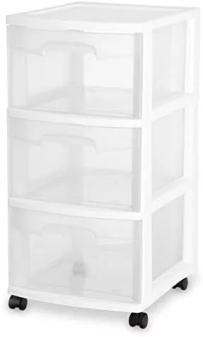 Sterilite 3-Drawer Cart, White